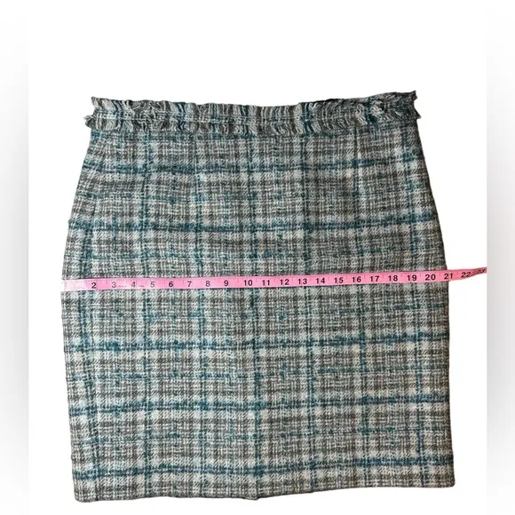 Brooks Brothers Beautiful Wool &amp; Mohair Plaid Skirt, Lined, Fringe Trim, Sz 12,
