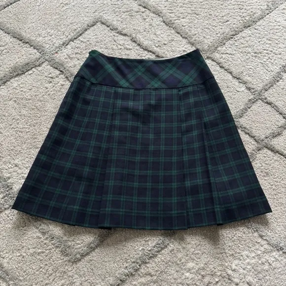 Brooks Brothers Blue &amp; Green Plaid Academic school girl Wool Skirt 4