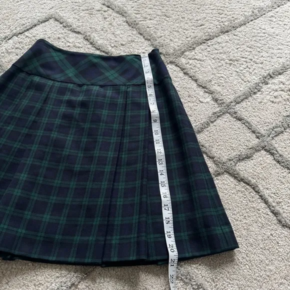 Brooks Brothers Blue &amp; Green Plaid Academic school girl Wool Skirt 4