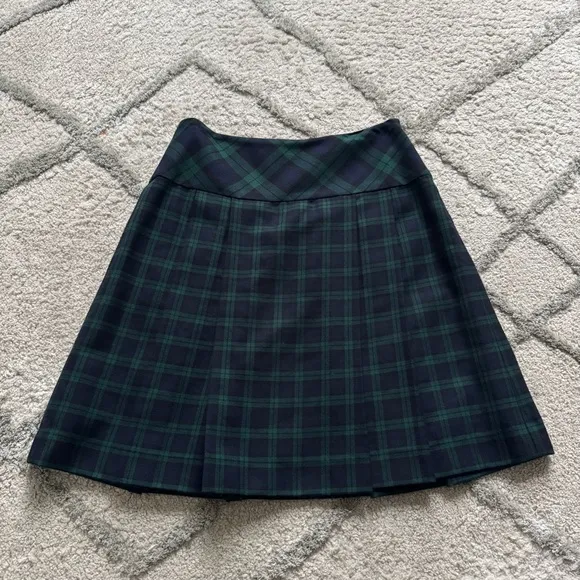 Brooks Brothers Blue &amp; Green Plaid Academic school girl Wool Skirt 4