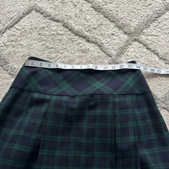 Brooks Brothers Blue &amp; Green Plaid Academic school girl Wool Skirt 4