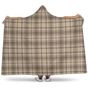 Brown and Tan Hooded Blanket With Tan Sherpa Lining
