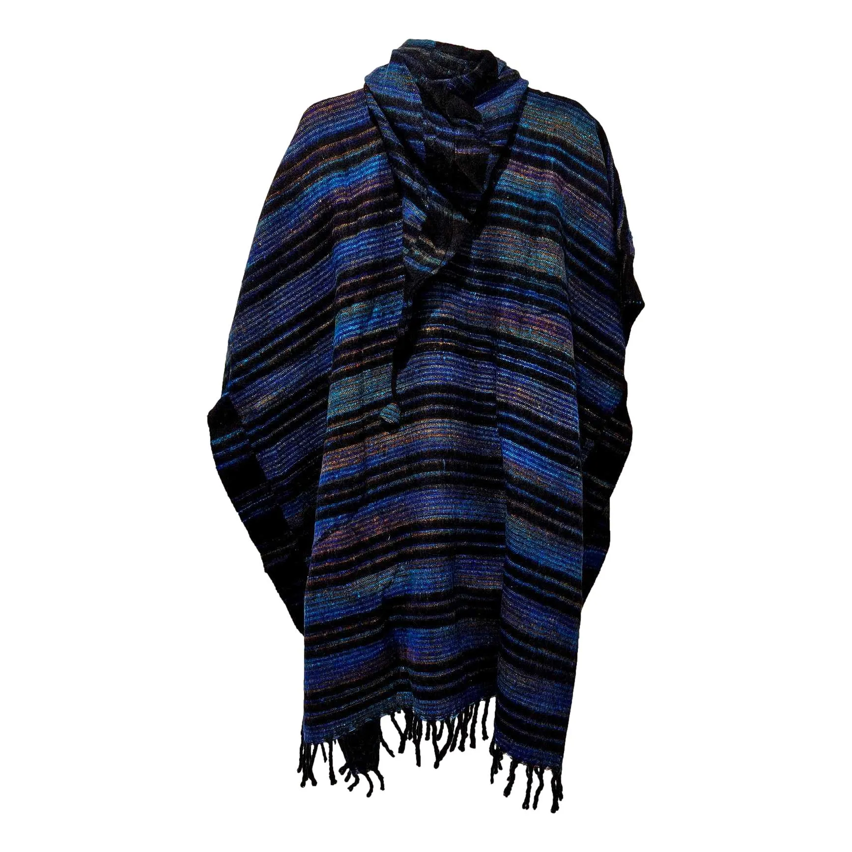 Brushed  Poncho With Pixie Hood