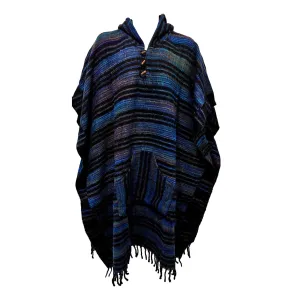 Brushed  Poncho With Pixie Hood
