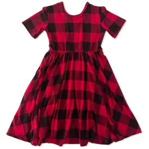 Buffalo Plaid Kids Twirl Dress