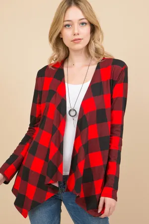 Buffalo Plaid Open Cardigan