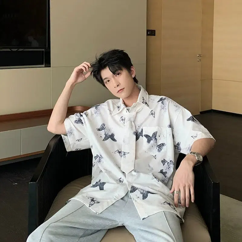 Butterfly Print Short Sleeve Shirt