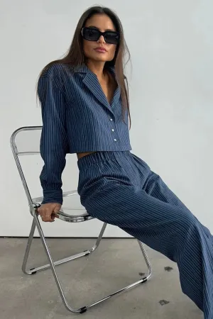 Cabana Cropped Shirt Navy