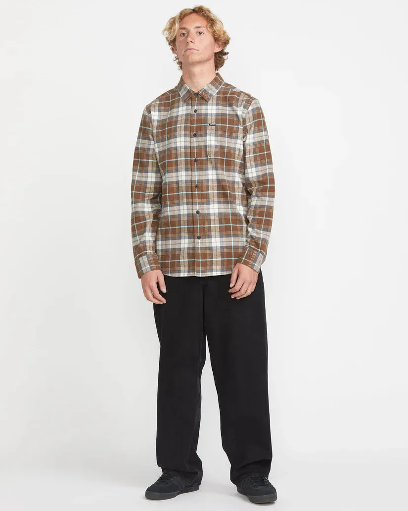 Caden Plaid Long Sleeve Shirt - Dark Earth