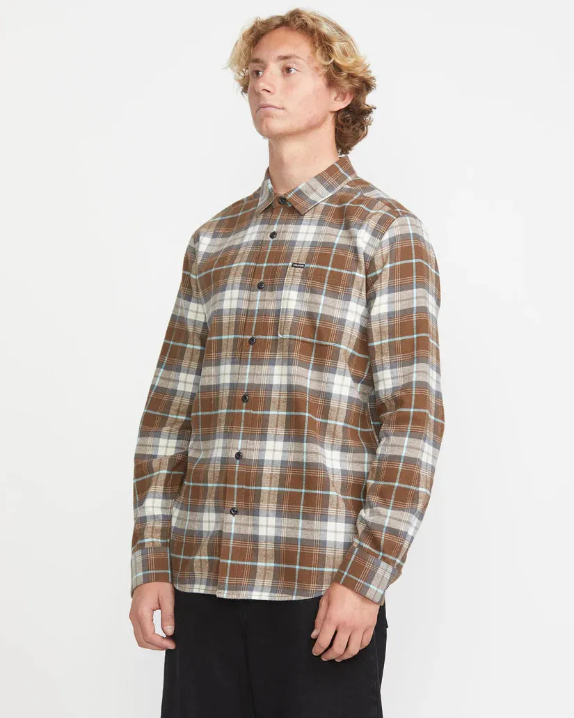 Caden Plaid Long Sleeve Shirt - Dark Earth