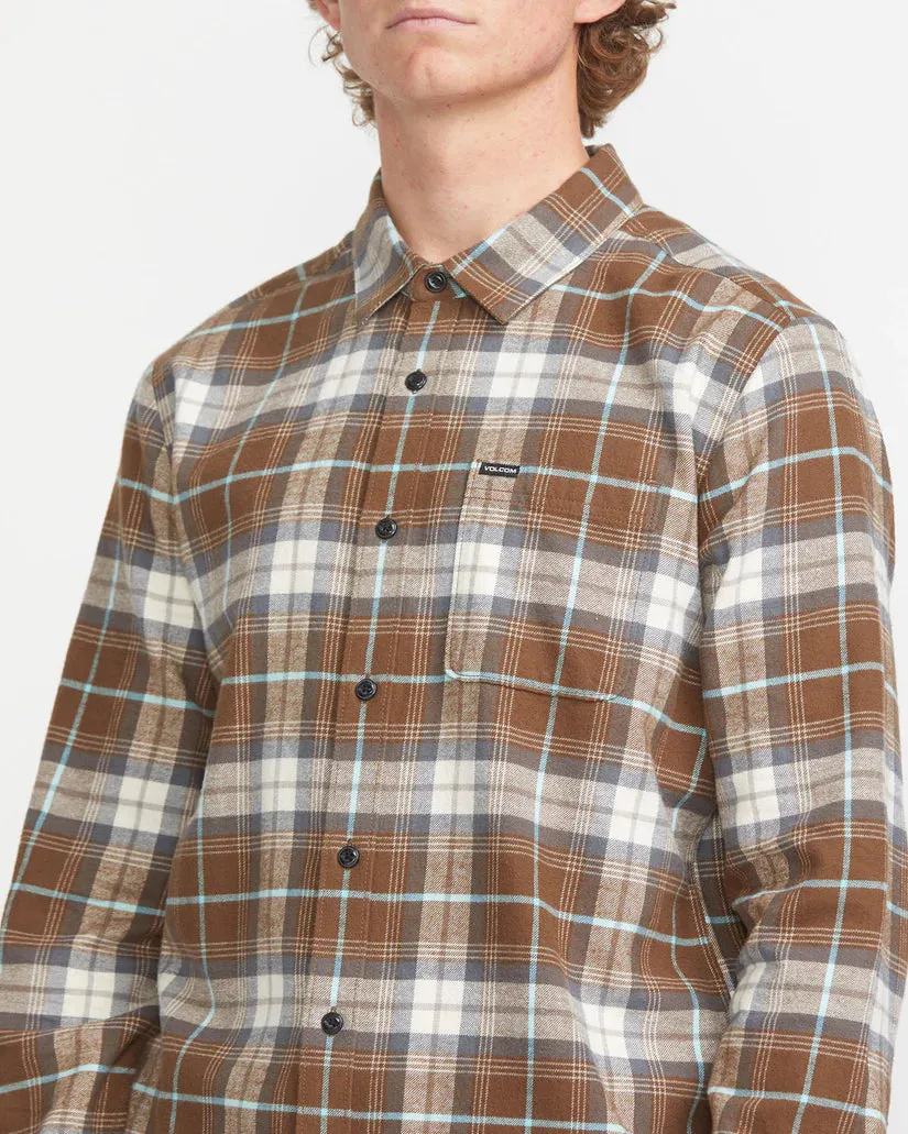 Caden Plaid Long Sleeve Shirt - Dark Earth