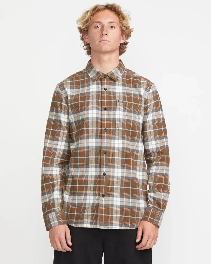 Caden Plaid Long Sleeve Shirt - Dark Earth