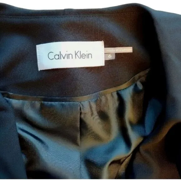 Calvin Klein Blazer, Ruffled, Black, Size 6, One button closure on front, NWT