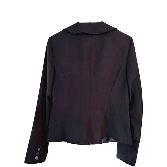 Calvin Klein Blazer, Ruffled, Black, Size 6, One button closure on front, NWT
