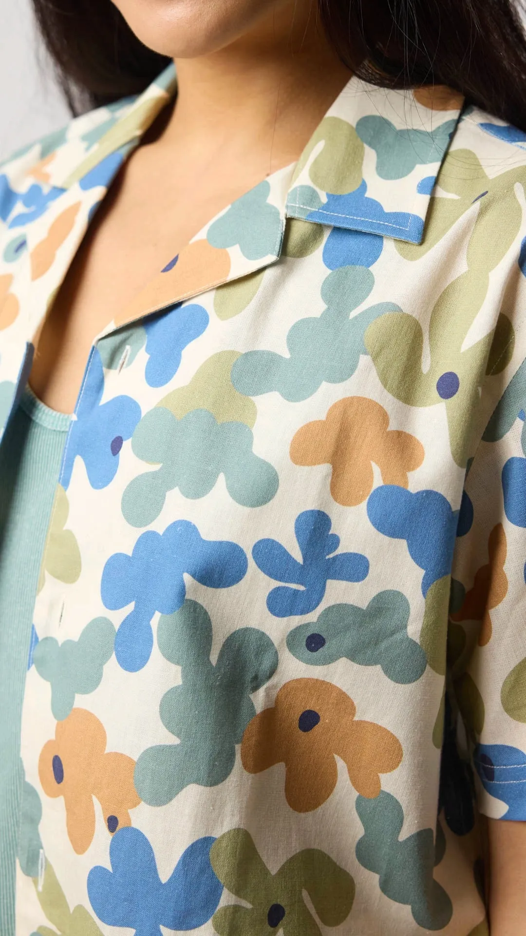 CAMISA MANGA CORTA BUBBLE SKY BLUE