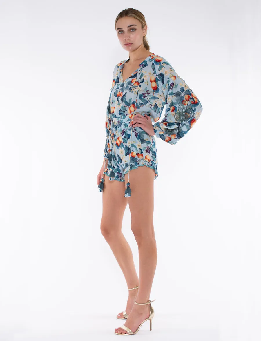 CANDICE SHORTS - BABY BLUE SUMMER PEACHES
