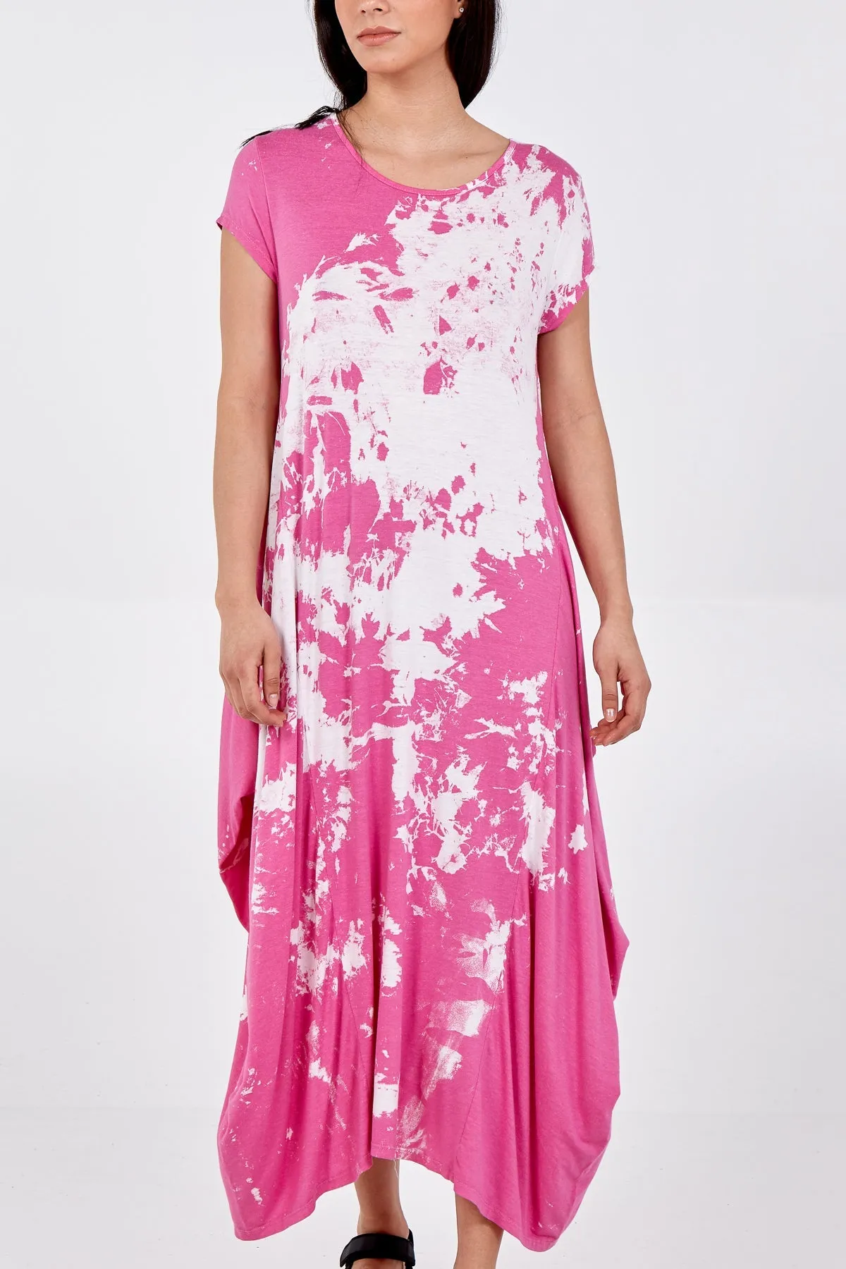 Cap Sleeve Tie Dye Parachute Dress