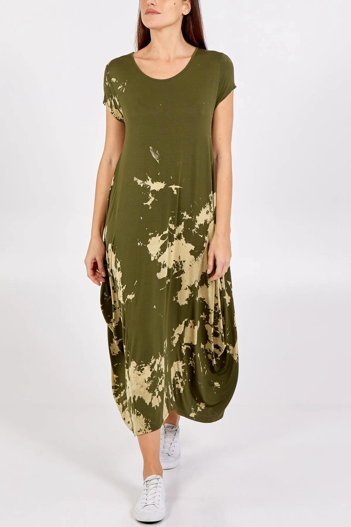 Cap Sleeve Tie Dye Parachute Dress
