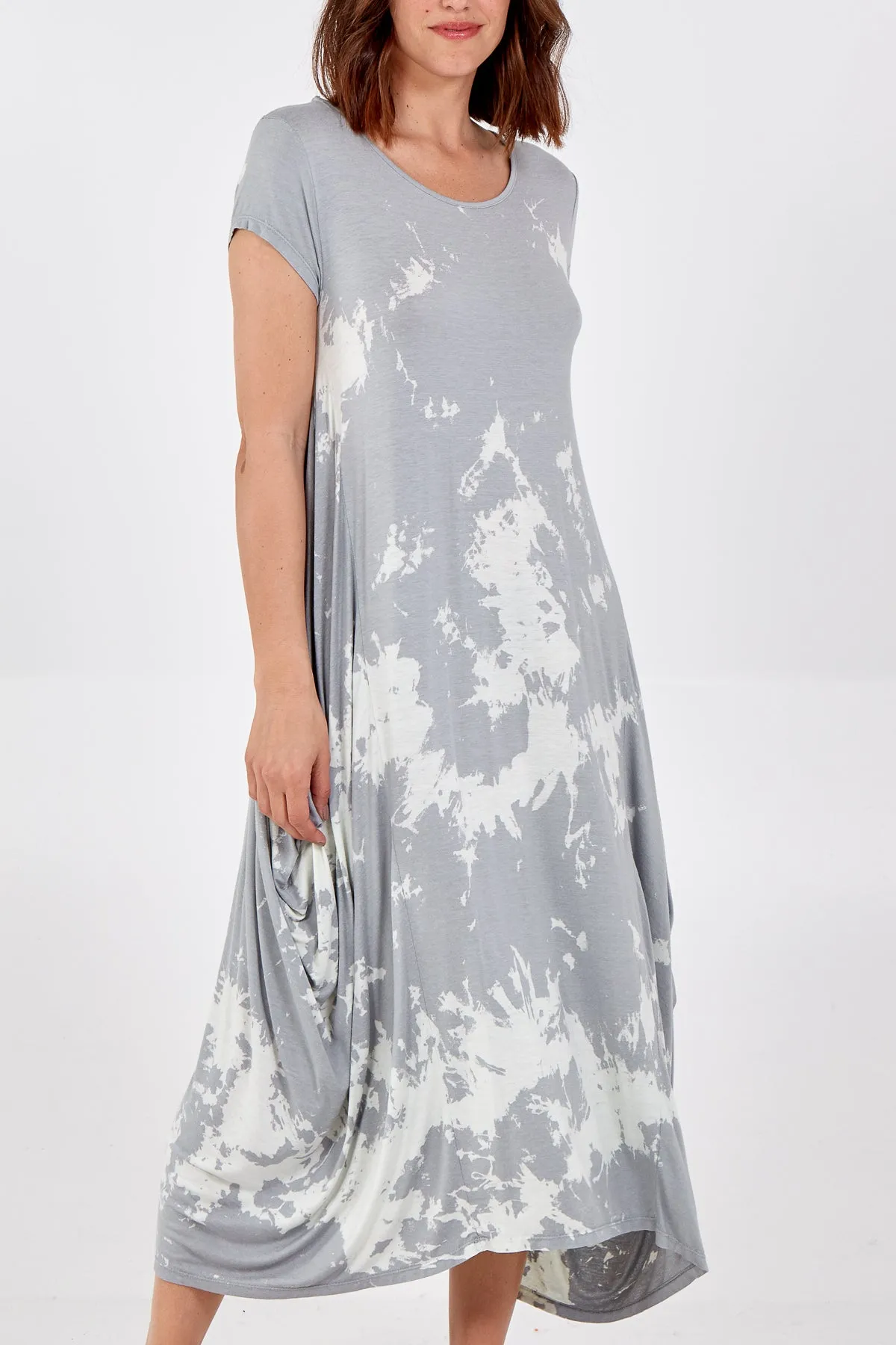 Cap Sleeve Tie Dye Parachute Dress