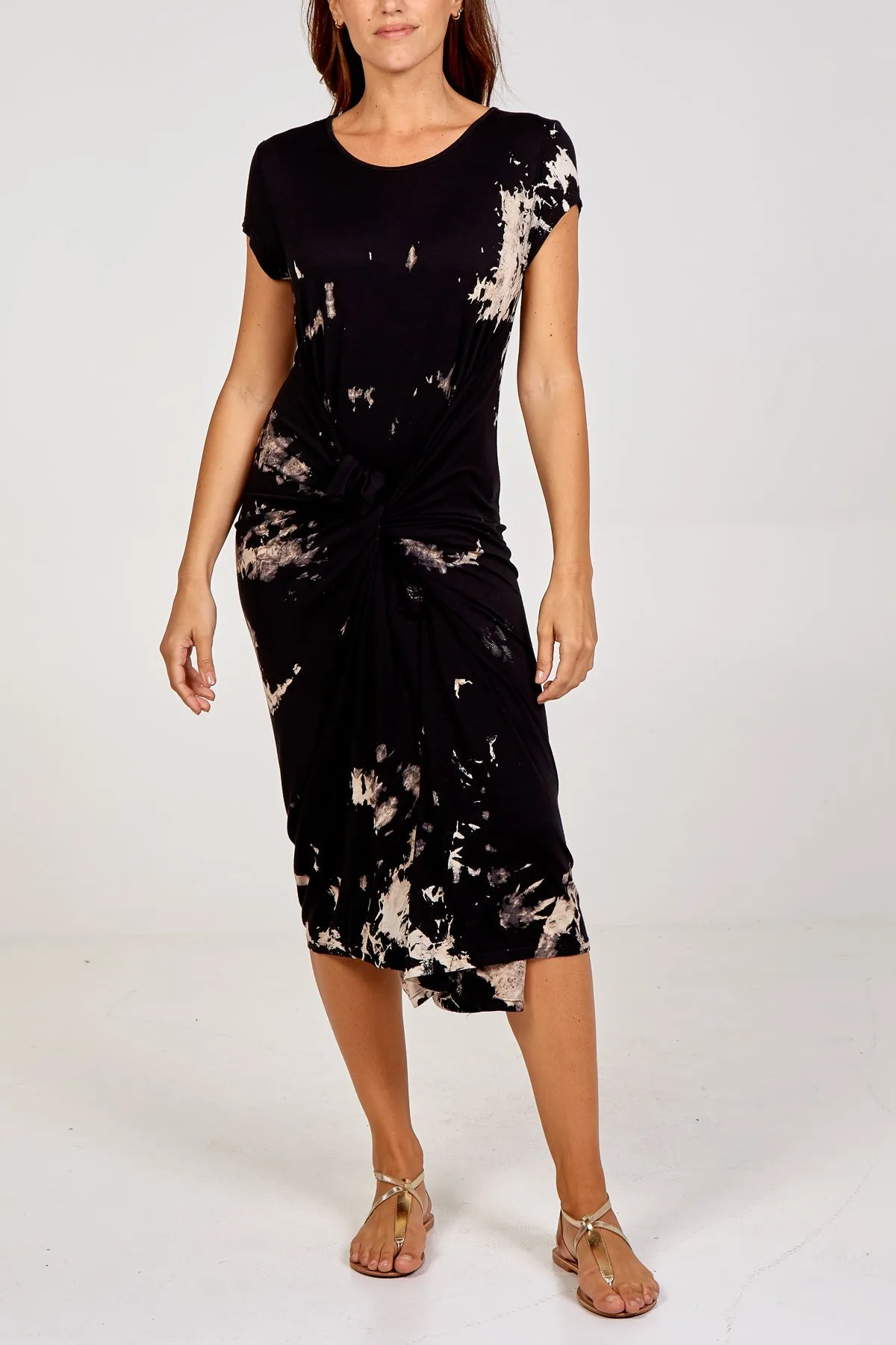 Cap Sleeve Tie Dye Parachute Dress