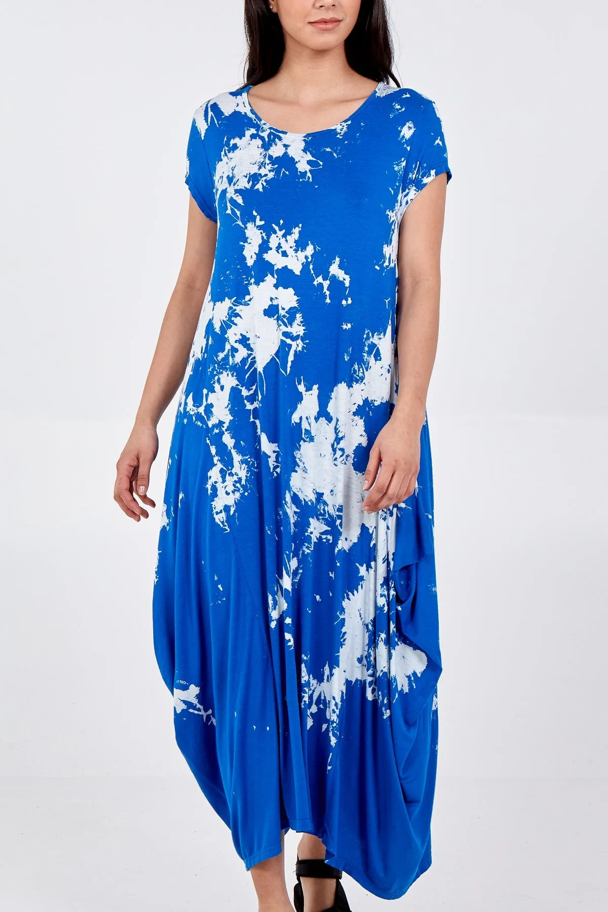 Cap Sleeve Tie Dye Parachute Dress