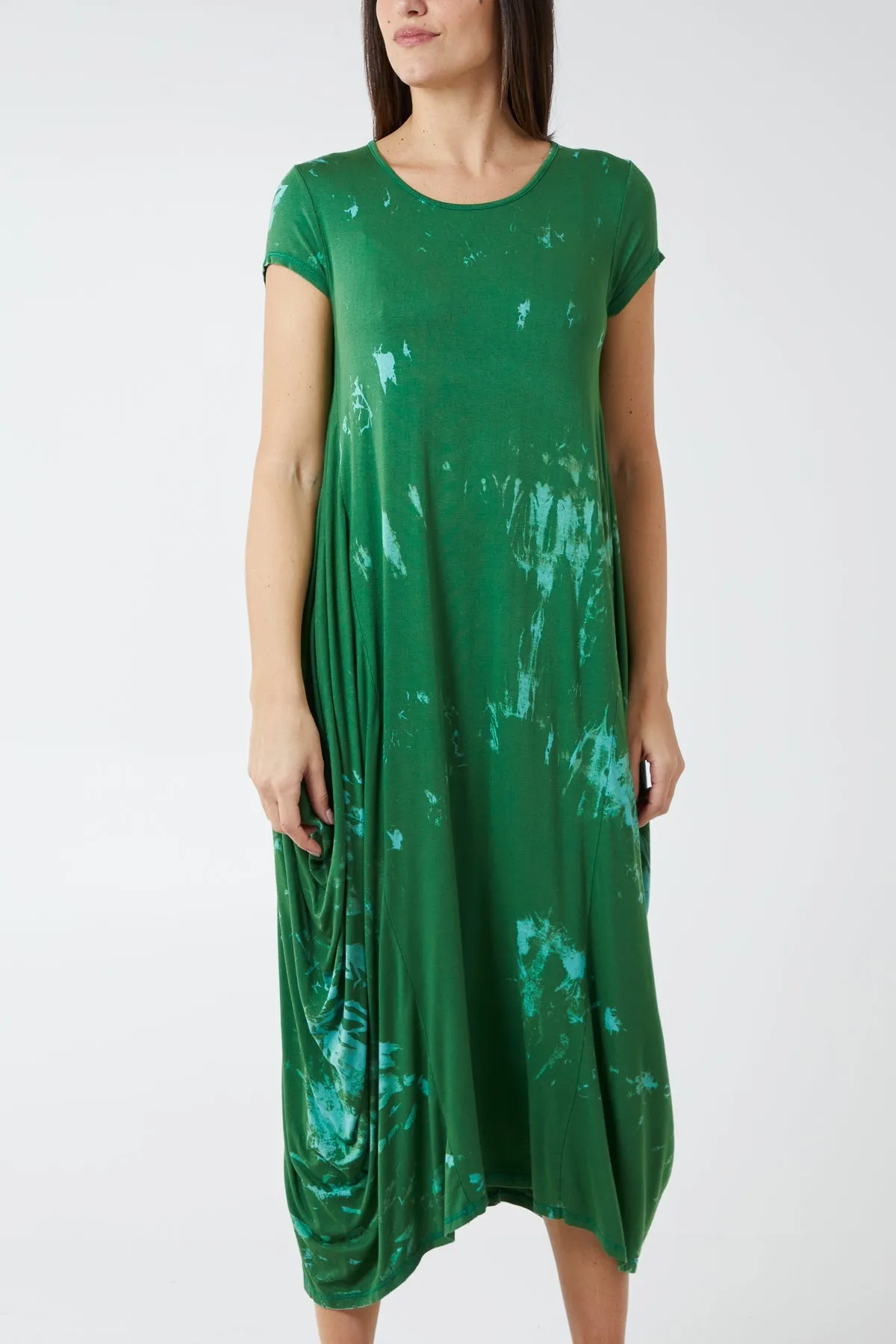 Cap Sleeve Tie Dye Parachute Dress
