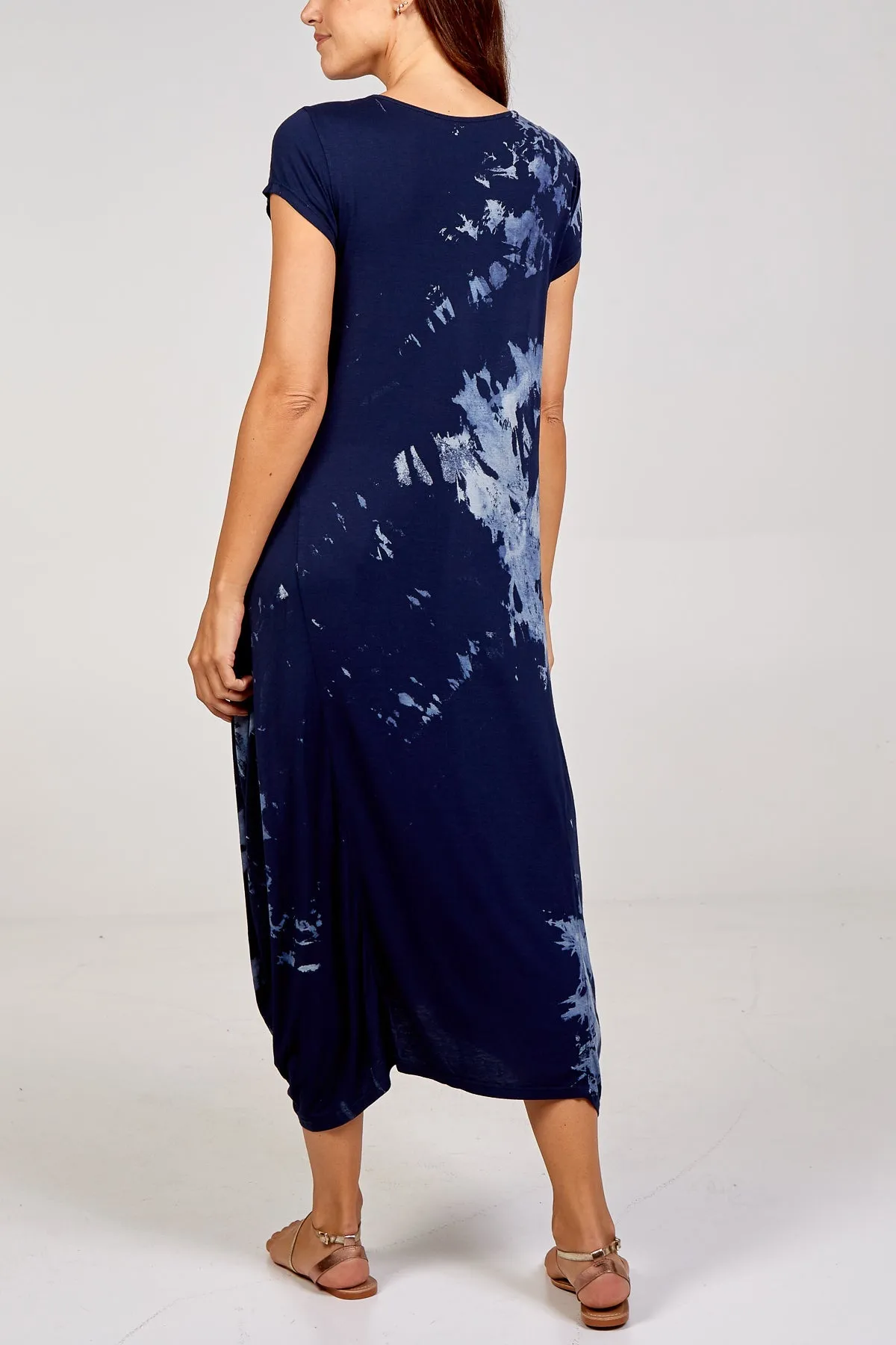 Cap Sleeve Tie Dye Parachute Dress