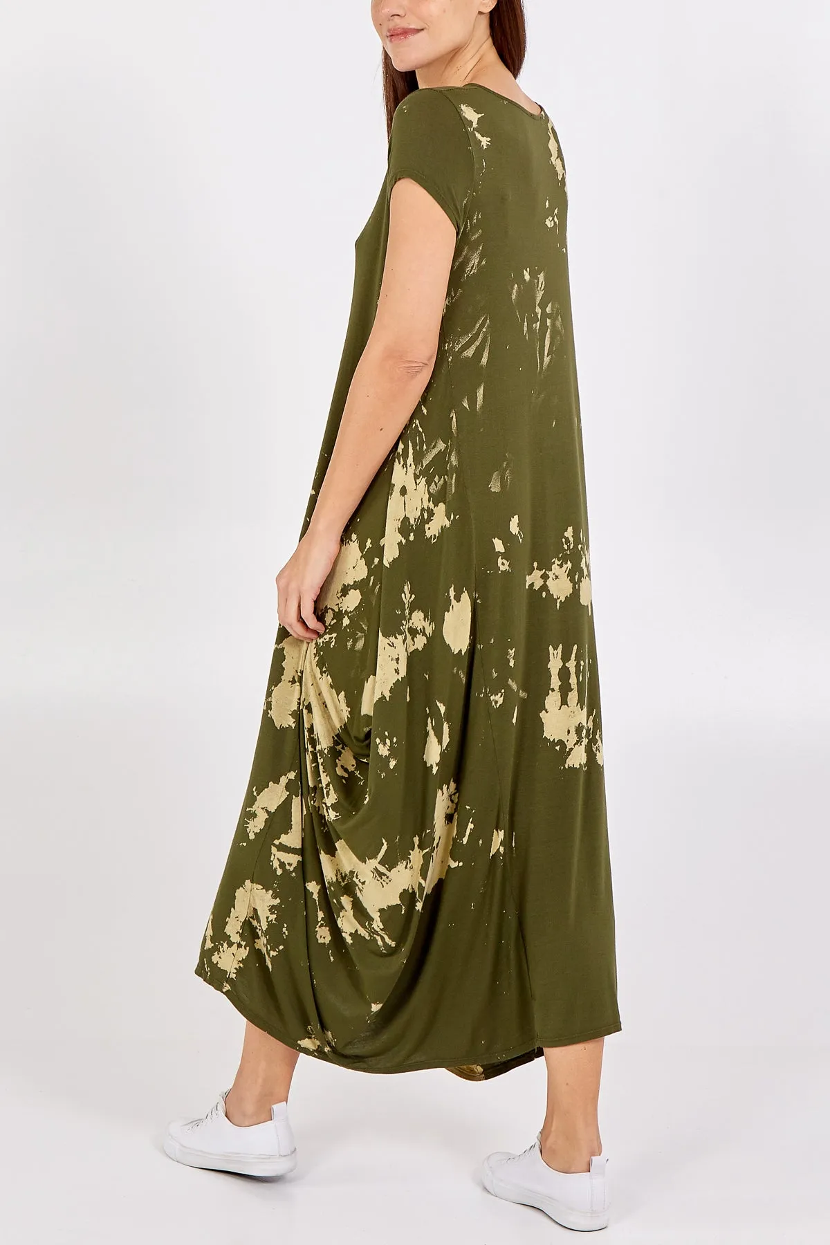 Cap Sleeve Tie Dye Parachute Dress