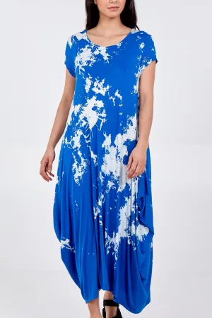 Cap Sleeve Tie Dye Parachute Dress