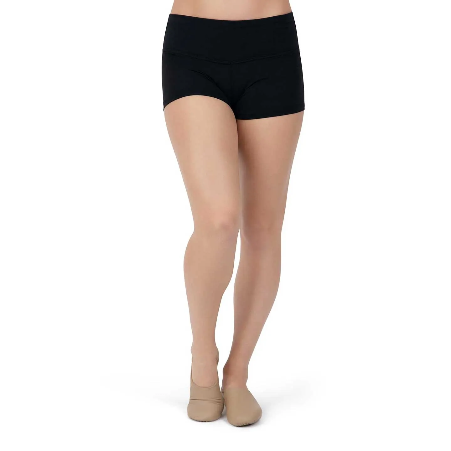 Capezio TB130 Nylon & Stretch Spandex Gusset Shorts with Wide Waistband - Adult