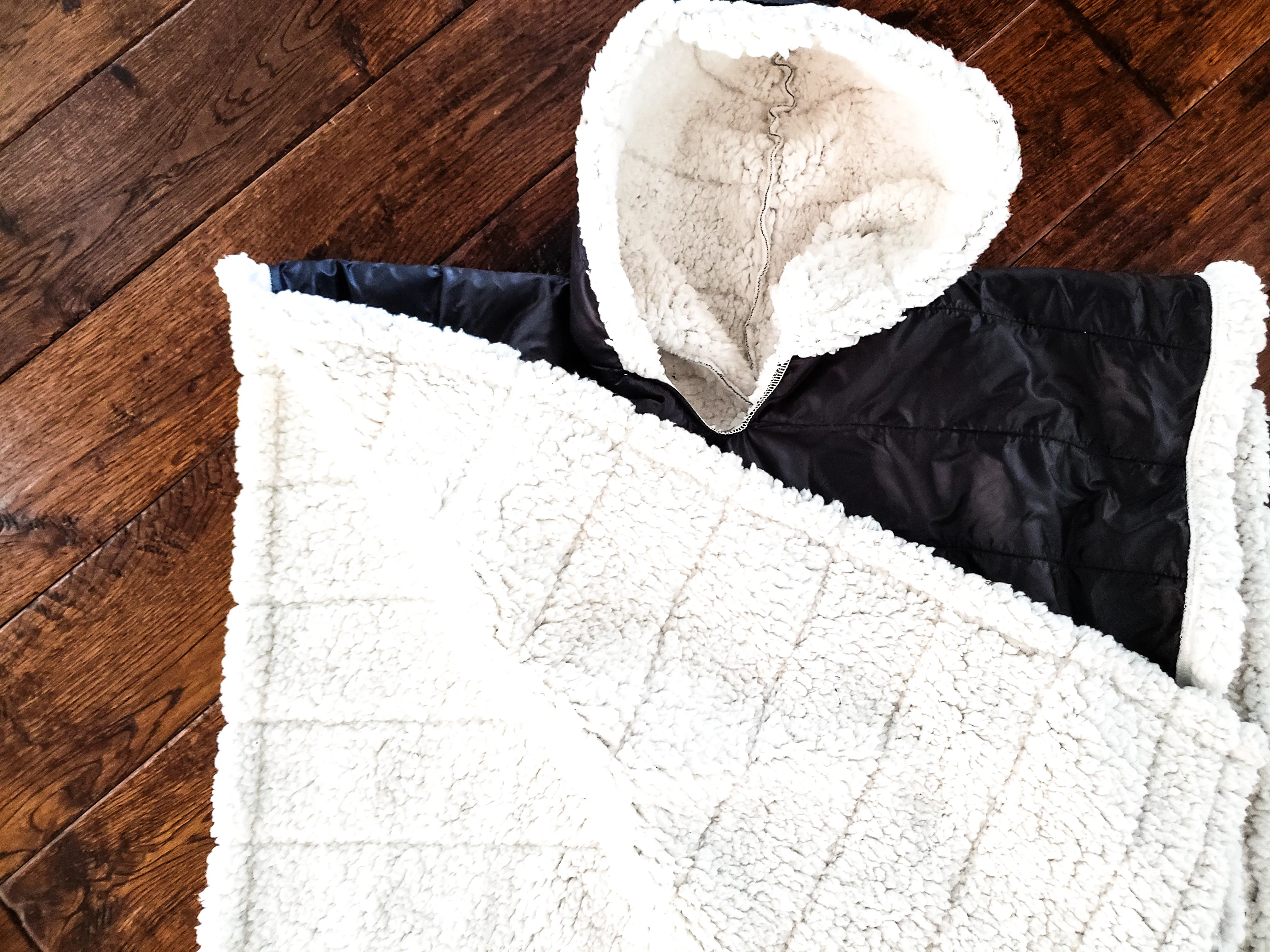 Car Seat Poncho - Car Crash Tested and CPSC Compliant - Black Sherpa
