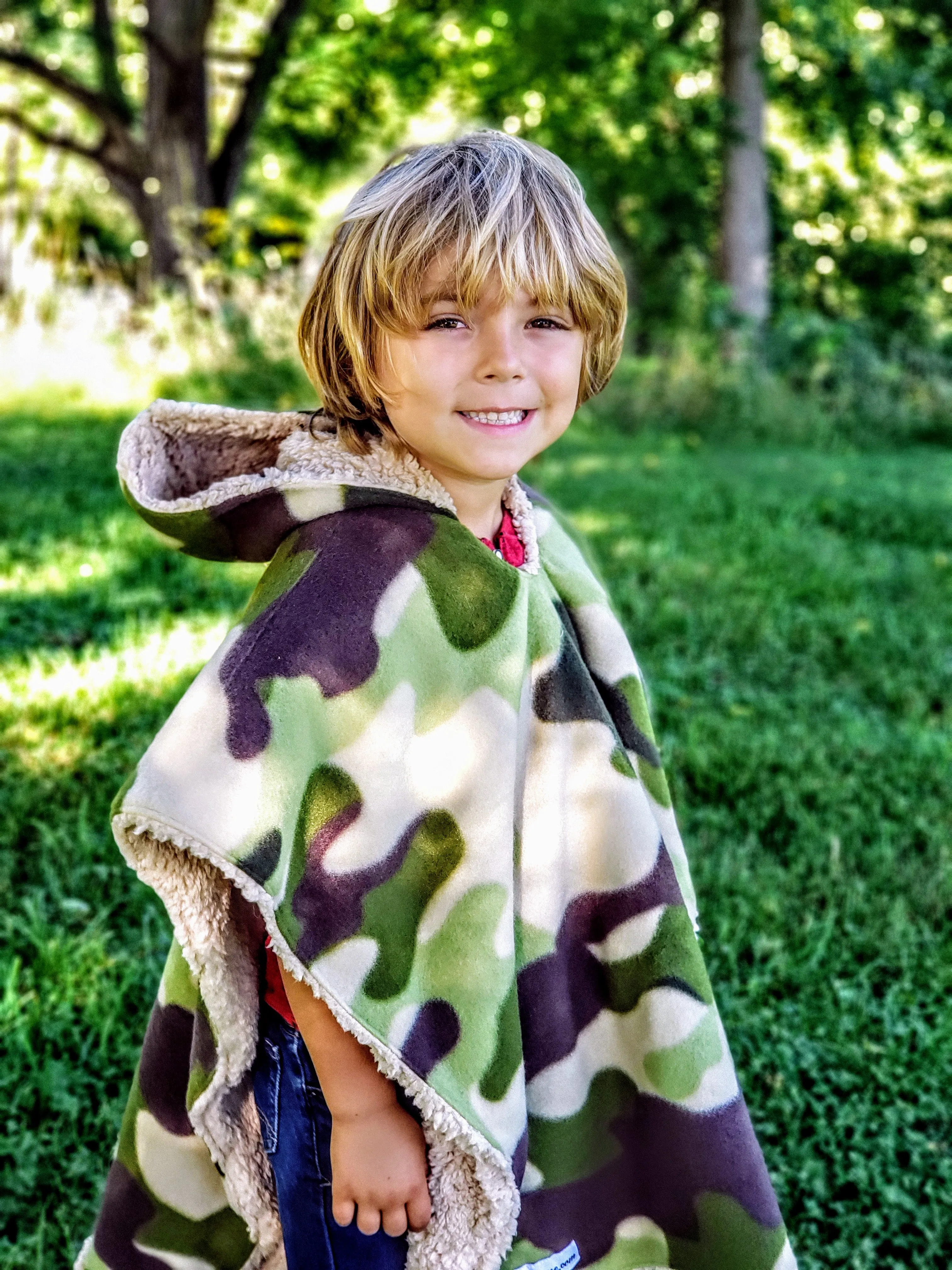 Car Seat Poncho Car Crash Tested Camo Teddy Reversible WITH Pocket