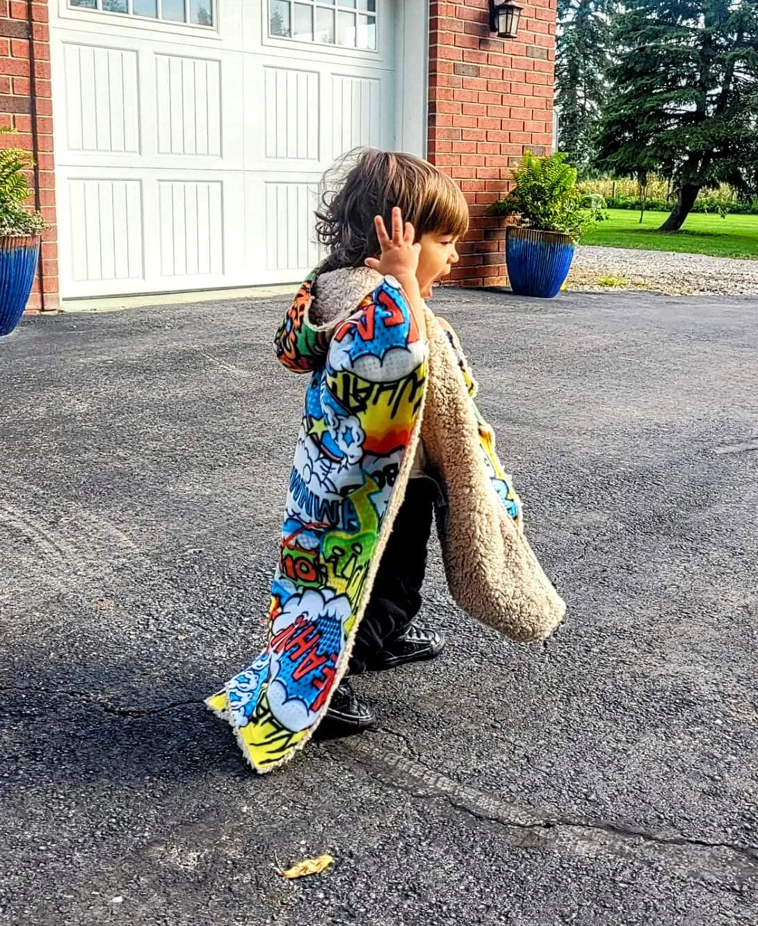 Car Seat Poncho Car Crash Tested Comic Hero Teddy Reversible