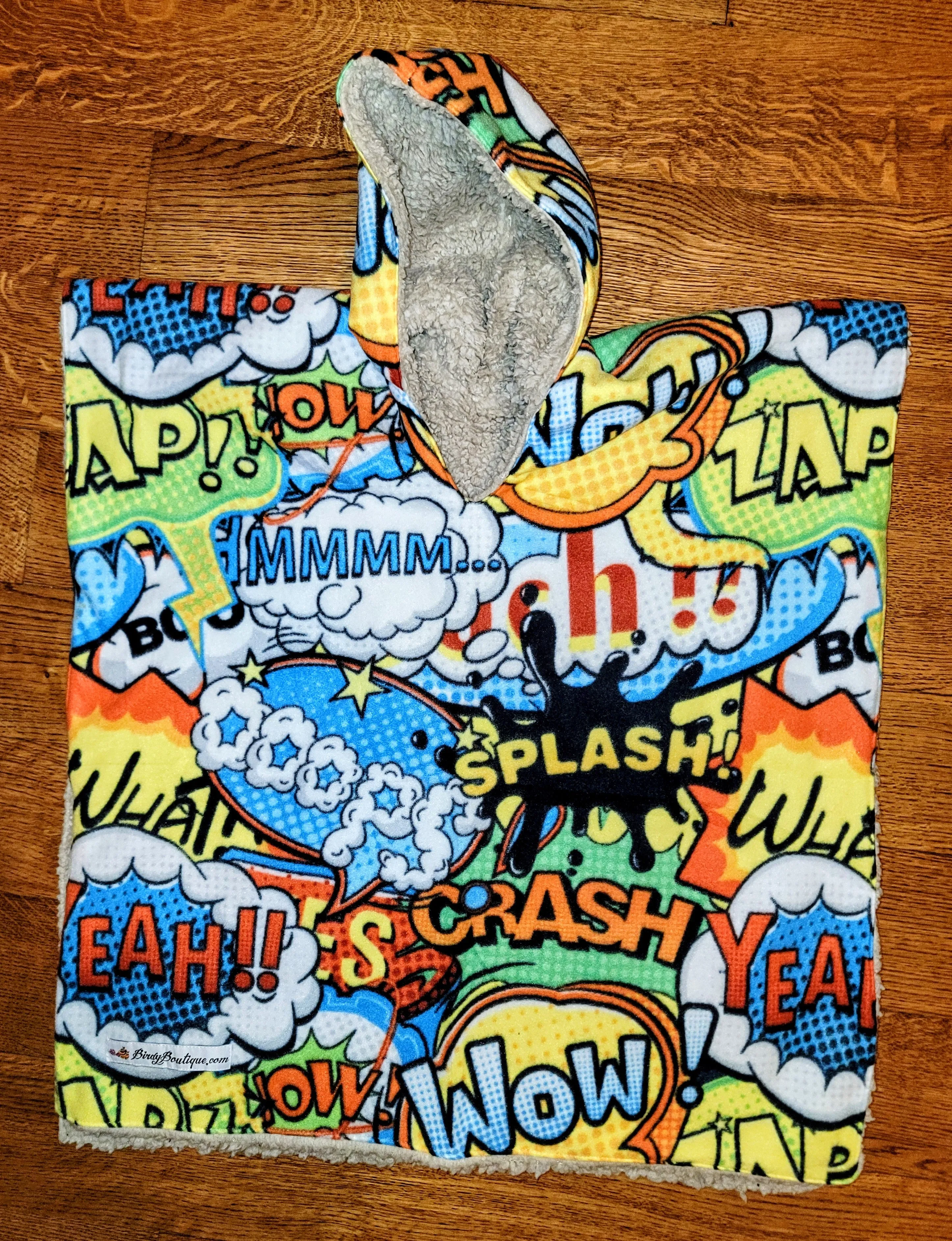 Car Seat Poncho Car Crash Tested Comic Hero Teddy Reversible