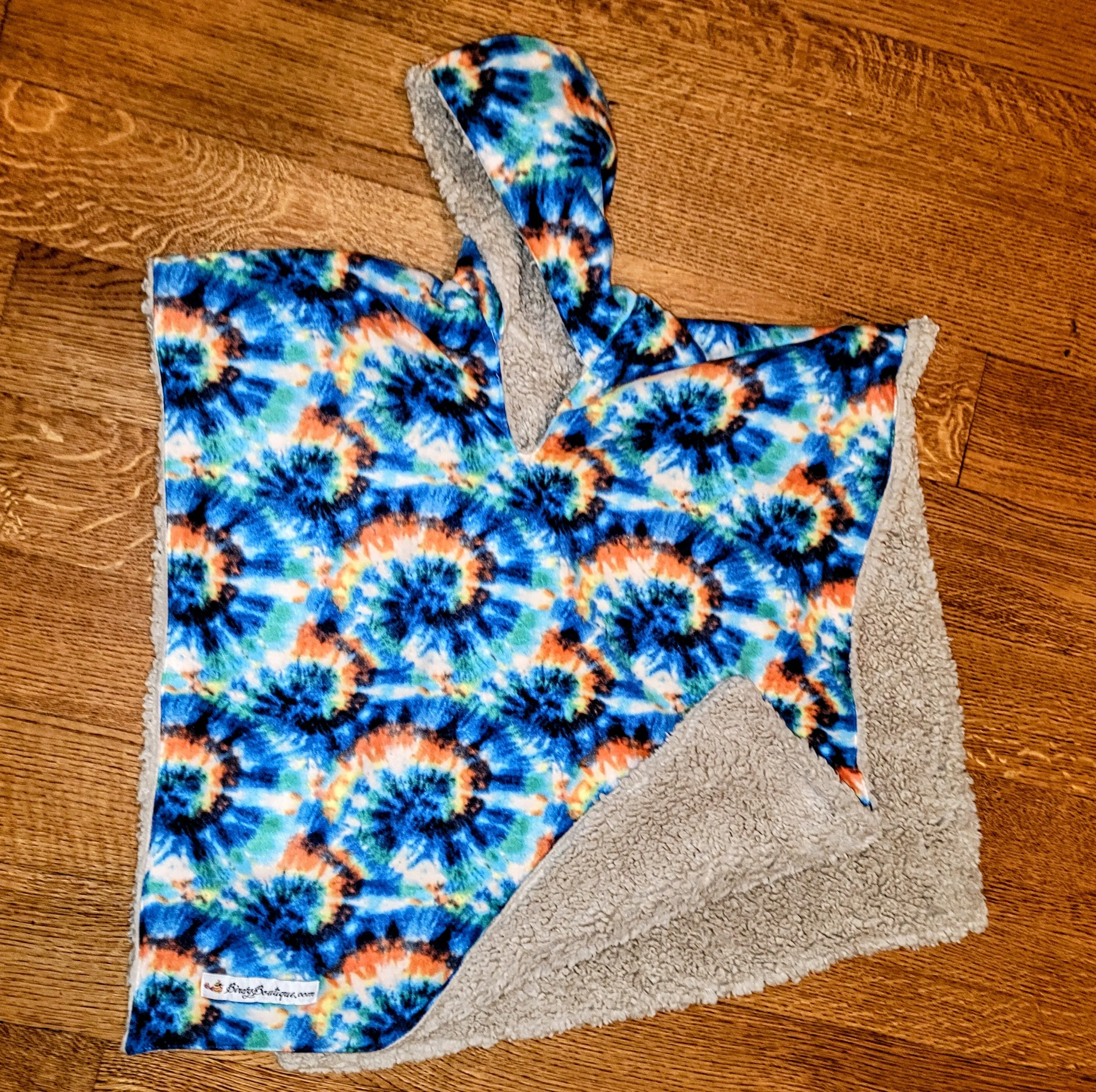 Car Seat Poncho Car Crash Tested Tie Dye Teddy Reversible