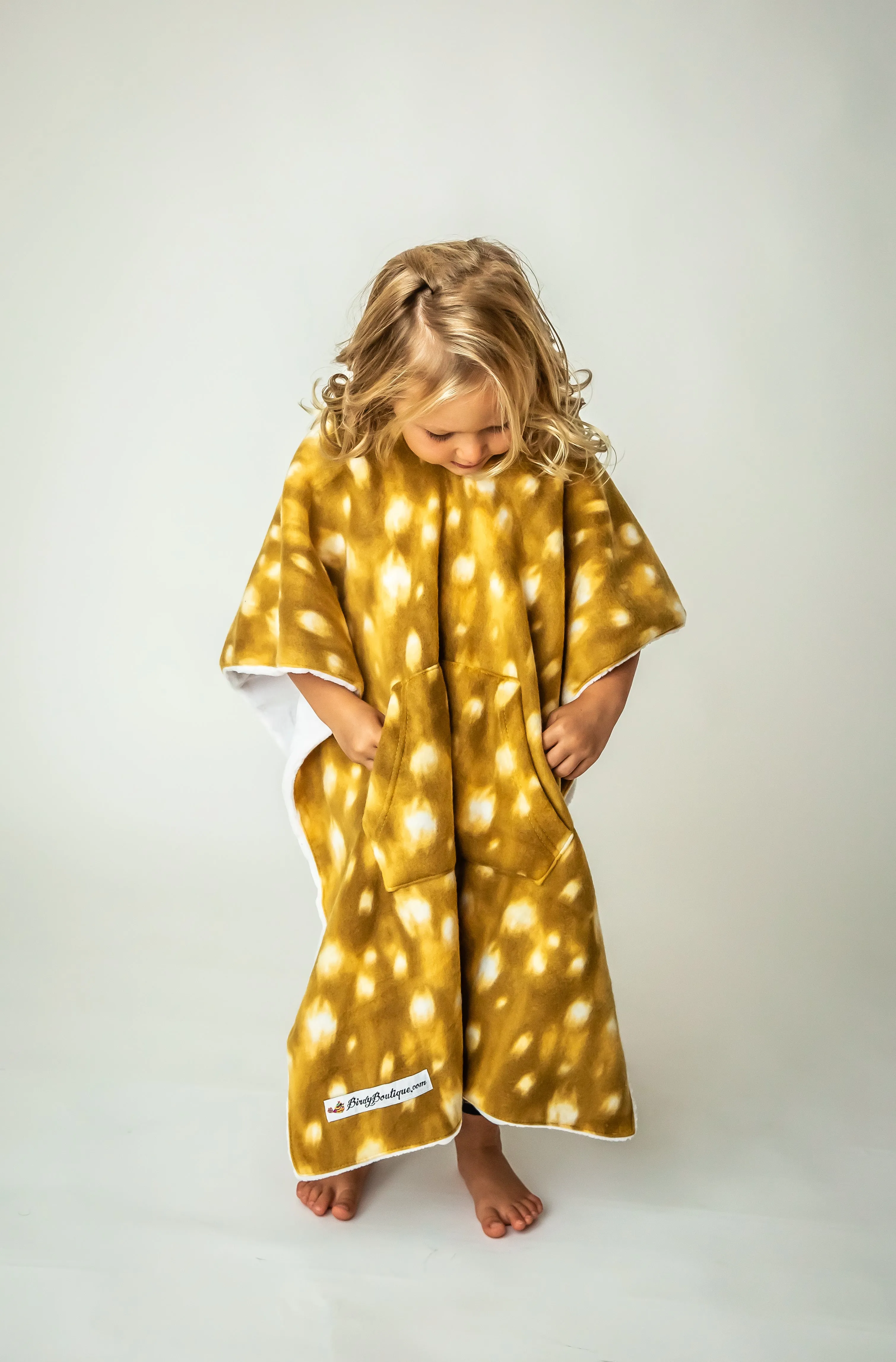 Car Seat Poncho Fawn with Ears Reversible WITH Pocket