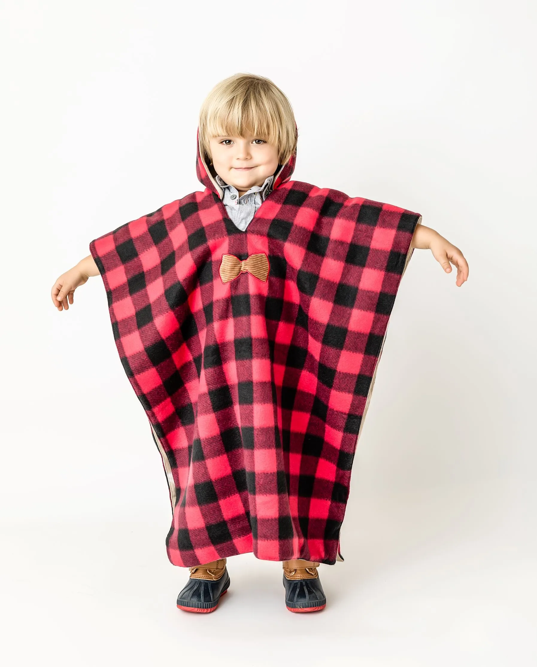 Car Seat Poncho - Lumberjack Buffalo Plaid & Antlers