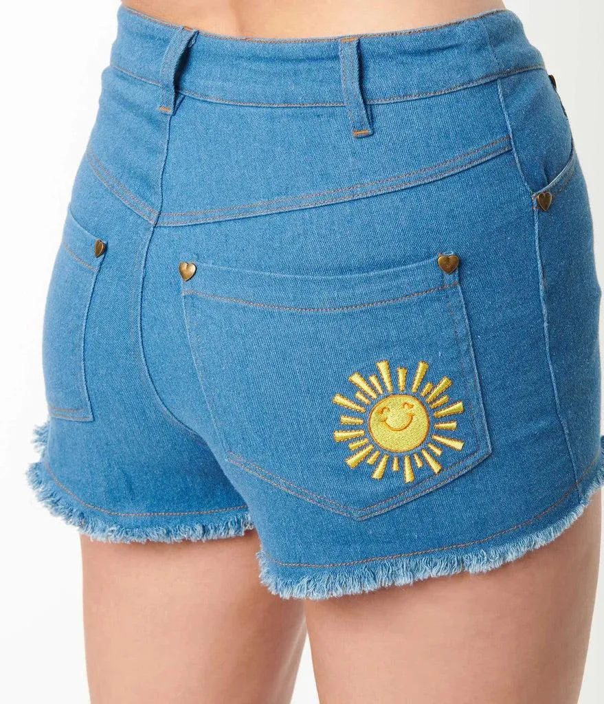 Care Bears x Unique Vintage Funshine Denim Shorts