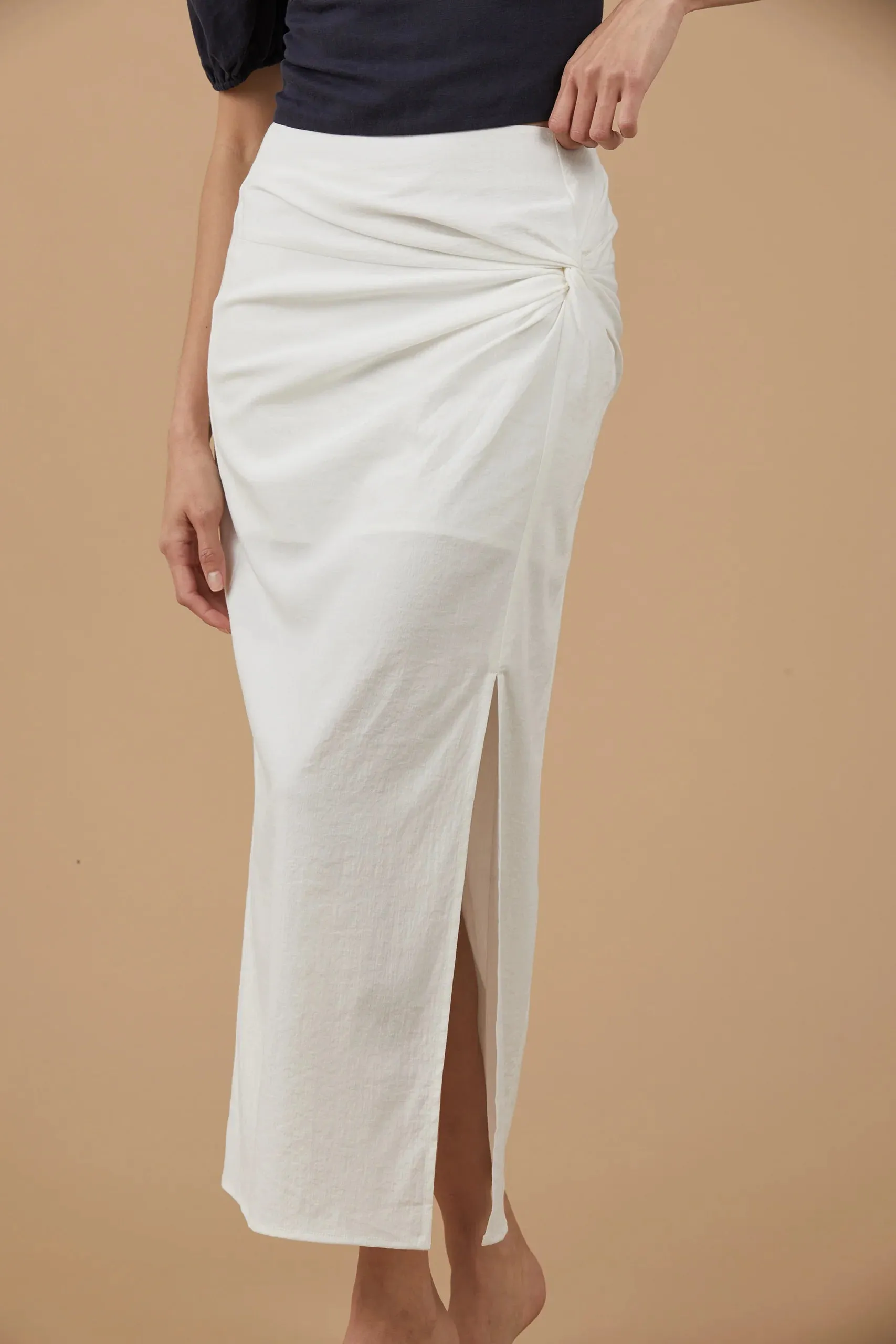 Carly Knotted Midi Skirt