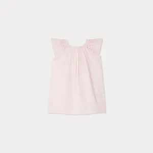 Carmella dress in smocked and embroidered checks