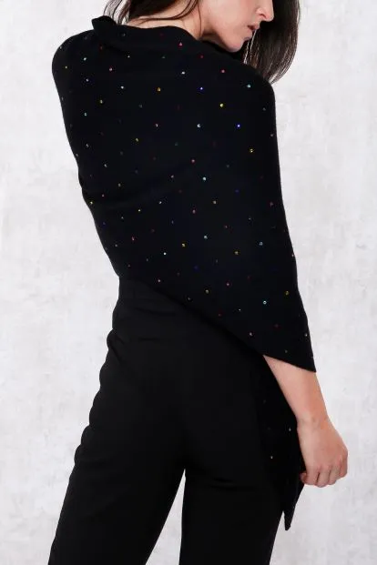 Cashmere Blend Multi Color Crystal Topper