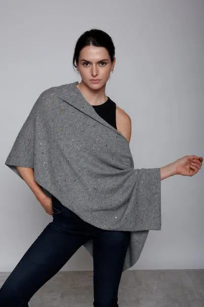 Cashmere Blend Multi Color Crystal Topper