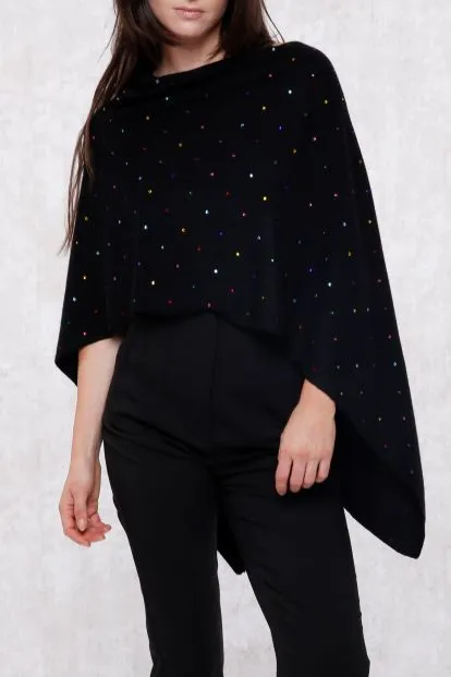Cashmere Blend Multi Color Crystal Topper
