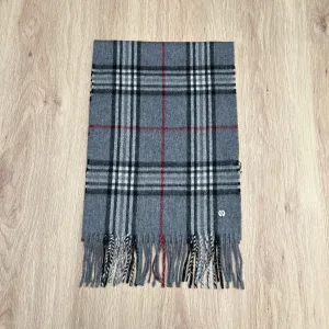 Cashmere blend scarf - grey plaid