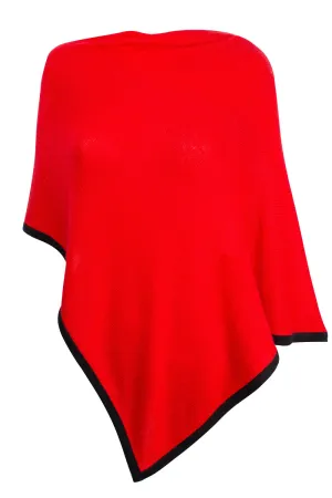 Cashmere Poncho - Red