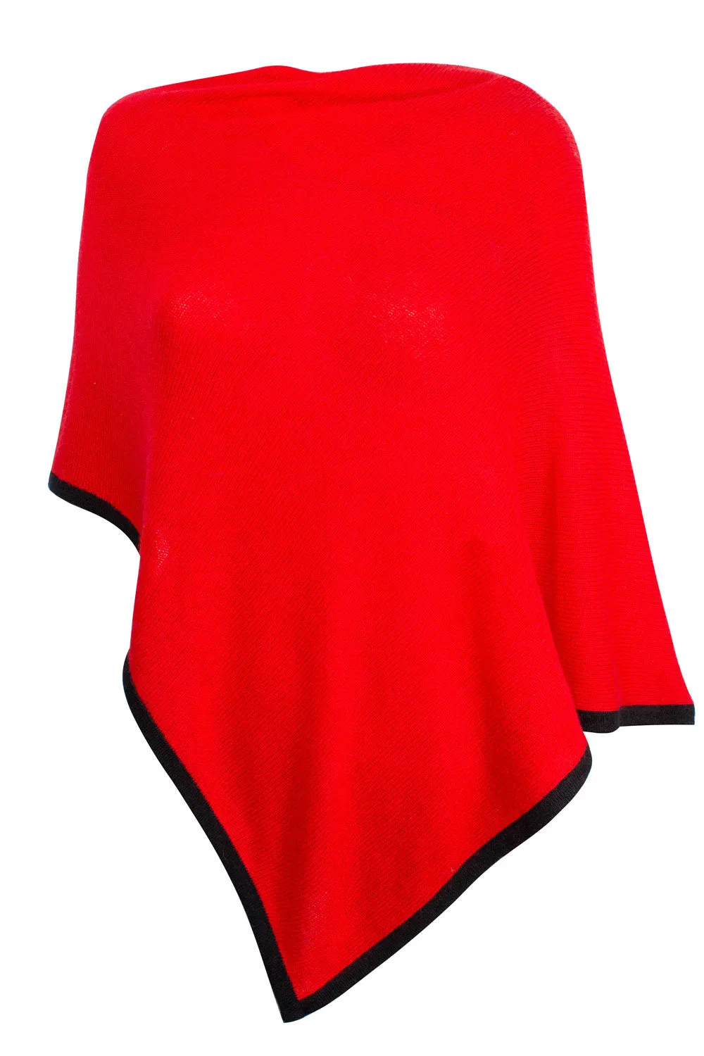 Cashmere Poncho - Red