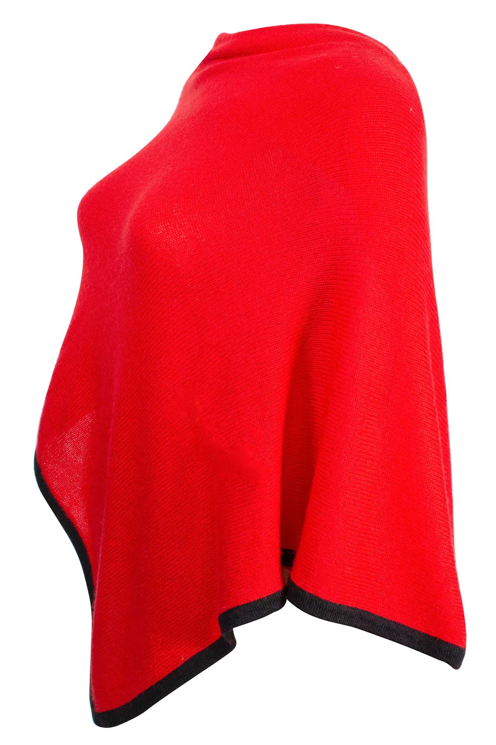 Cashmere Poncho - Red
