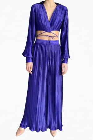 CASSI CROPPED SATIN WRAP TOP