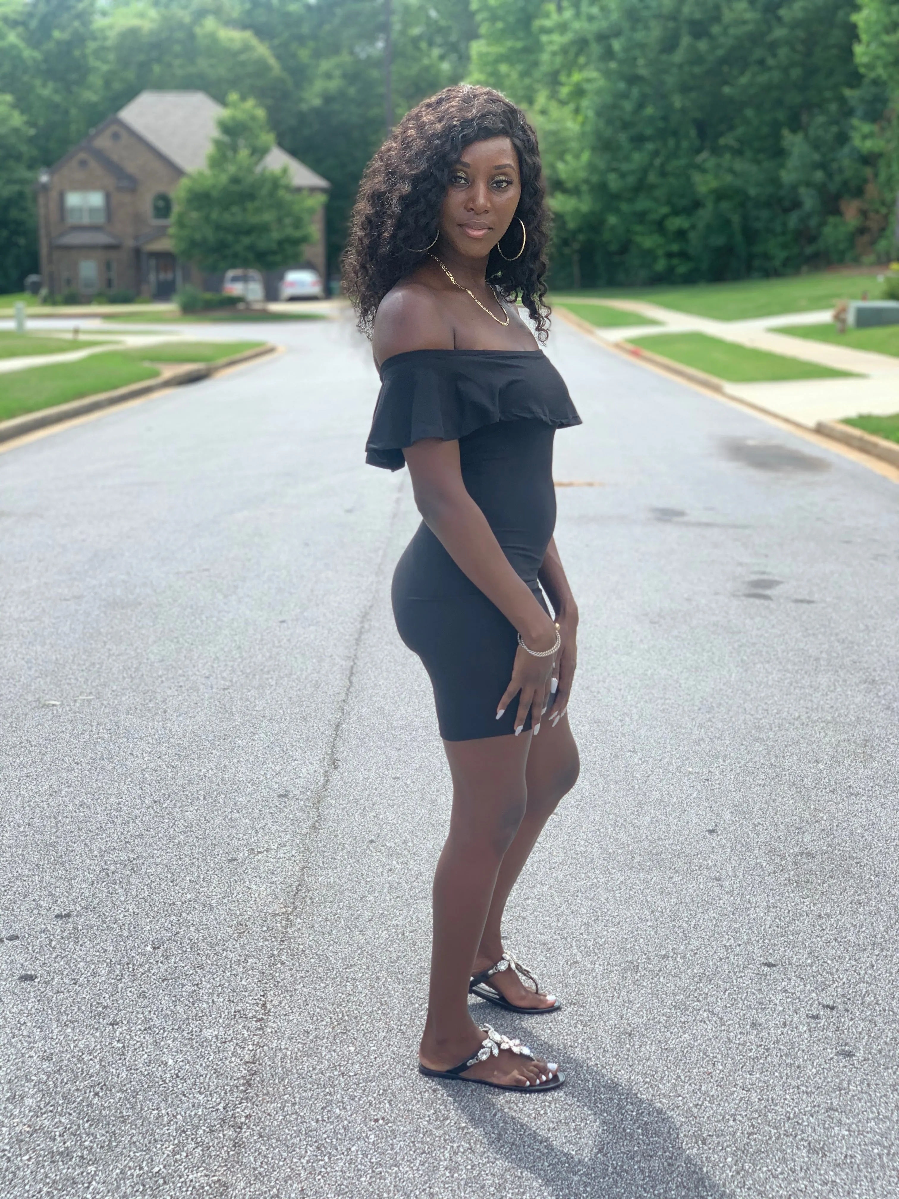 Cassie Off-Shoulder Dress | Black