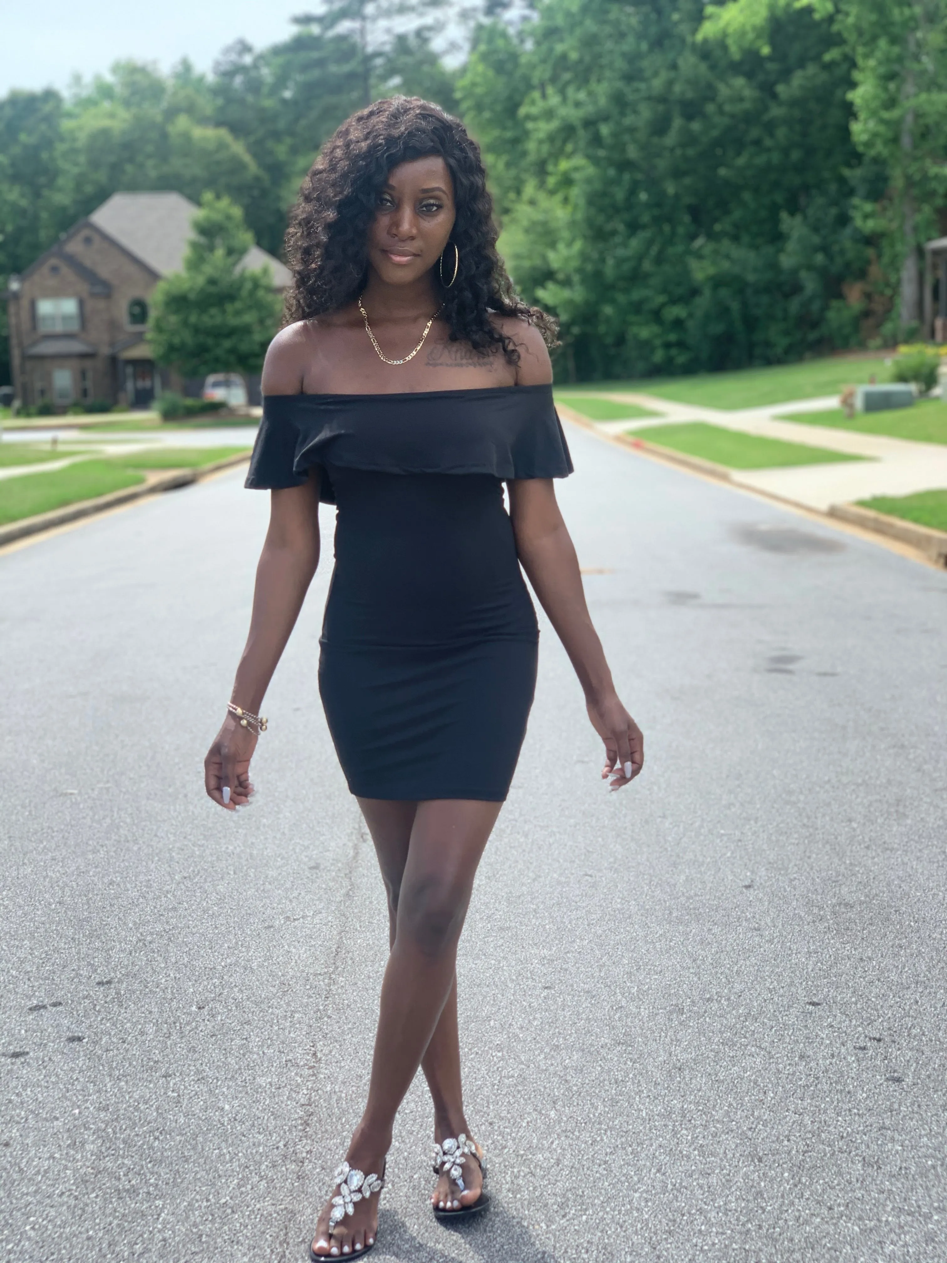 Cassie Off-Shoulder Dress | Black
